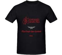 Saxon The Eagle Has Landed Pop Mens Crew Neck Cotton T Shirts Size M