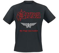 Saxon The Eagle Has Landed Uomo T-Shirt Nero 100% Cotone Regular