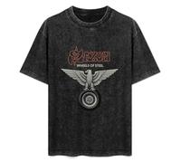 Saxon Wheels of Steel Metal Band Mens T-Shirt Black Unisex Top Tee XL