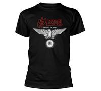 Saxon 'Wheels Of Steel' (Nero) T-Shirt - NUOVO E UFFICIALE