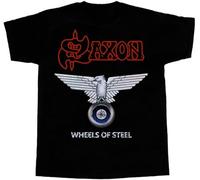 Saxon Wheels of Steel'80 Short - Short Sleeve New Black Mens T-Shirt Black XXXL
