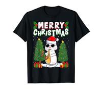 Saxophone Cat Lover Santa Hat Xmas - Merry Christmas Cat Maglietta
