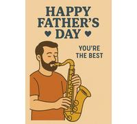 Saxophone Dad | Squared Grid Notebook with Special Message: Format A5 | 50 Sheets (100 Pages) | Glossy Cover | Perfect Gift for Father's Day