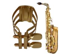 Saxophone Ligature, Alto Sax Mouthpiece Fastener, Brass Portable Multi-Functional Clip, Practicing Accessories for Saxophonists, Music Lovers, Performance Tool, 1.77x1.77 inches
