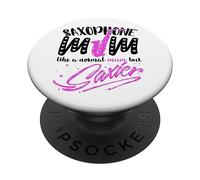 Saxophone Mum Sassofono Sassofonista Festa della Mamma PopSockets PopGrip Adesivo