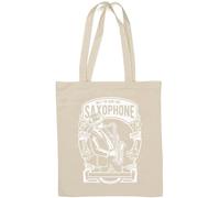 Saxophone Only The Good Vibe - Borsa tote in cotone naturale, colore: Bianco