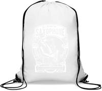 Saxophone Only The Good Vibe - Sacca da palestra casual, con coulisse, colore: bianco