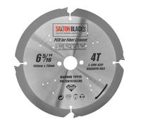 Saxton - Lama per sega circolare PCD, 160 mm x 4 denti x 20 mm, con punta diamantata policristallina in fibra di cemento, materiali duri