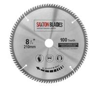 Saxton - Lama per sega circolare TCT per legno, 210 mm x 100 denti x 25,4 mm, adatta per seghe Evolution Rage