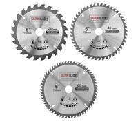 Saxton TCT, 3 dischi per sega circolare da 150 mm x 20 mm, diametro cilindro 24, 48 e 60 denti, anello da 16 mm e 10 mm, compatibile con Ryobi Bosch Makita Dewalt