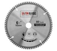 Saxton TCT Circular Fine Cutting Lama per legno 165mm x 20mm (16mm anello) x 80 denti compatibile con Bosch Makita etc