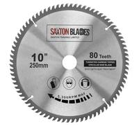 Saxton TCT Circular Lama per legno 250mm x 30mm x 80T compatibile con Bosch, Makita etc compatibile con 255mm saws