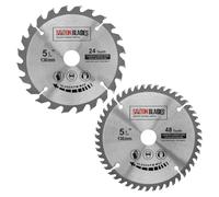 Saxton TCT - Lama per sega circolare per legno, 136 mm x 20 mm (anello da 16 mm), 24 e 48 denti, compatibile con Bosch Makita ecc., confezione da 2