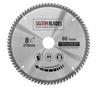 Saxton TCT, Lama per Sega Circolare per Legno, 210 Mm X 30 Mm, 80 Denti per Fest