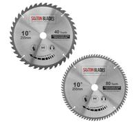 Saxton TCT - Lame per sega circolare per legno, 255 mm x 40 e 80 T x 25,4 mm, per seghe Evolution Rage (confezione da 2)