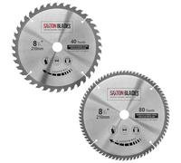 Saxton TCT - Troncatrice circolare per legno, 210 mm x 40 e 80 T x 25,4 mm, per seghe Evolution Rage (confezione da 2)