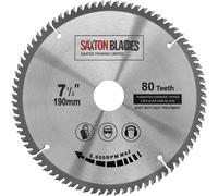 Saxton TCT19080T Lama per Sega Circolare TCT per Legno, 190 Mm X 30 Mm Foro X 80
