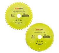 Saxton TCT210MXAPRO - Lama per sega circolare professionale TCT, 210 mm x 40 denti e 80 denti x 30 mm, anelli di riduzione da 16, 20, 25.4 mm, compatibile con Evolution Festool Bosch Makita Dewalt