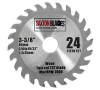 Saxton TCT8524T - Lama per sega circolare TCT, 85 mm x 24 T, compatibile con Worx Worxsaw Bosch, Makita Ryobi