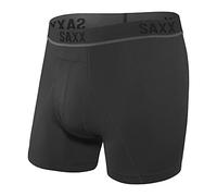 Saxx - Biancheria Intima da Uomo Kinetic, Leggera Compressione, con Supporto Integrato e libertà di Movimento, Semi-Compressione, Nero - Blackout, L