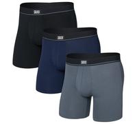 Saxx - Essential Cotton Boxer Brief Fly 3-Pack - Intimo S blu/nero