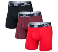 Saxx - Essential Performance Mesh Boxer Brief Fly 3-Pack - Intimo S rosso