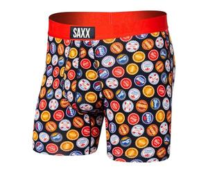 Saxx Intimo da Uomo - Boxer Ultra Super Morbidi con Patta e Supporto Integrato - Biancheria Intima da Uomo, Birre del Mondo - Multi, Small