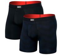 Saxx - Multi-Sport Mesh Boxer Brief Fly 2-Pack - Intimo sintetico M nero