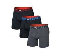 Saxx Underwear - Set di 3 boxer traspiranti - Multi-Sport Mesh BB 3pk - Red/Mint/Blue Jagged WB per Uomo - Taglia S - Nero