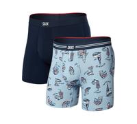 Saxx Underwear - Boxer stretch traspiranti - Vibe Xtra Soft Comfort BB Fly High Brow Low Life/Navy 2pk per Uomo - Taglia S - Blu