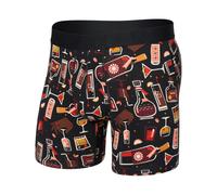 Saxx Underwear - Boxer Uomo in Cotone traspirante - DropTemp Cooling Cotton BB Fly - Host with the Most/Black per Uomo in Cotone - Taglia XL - Marrone