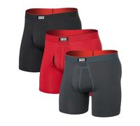 Saxx Underwear - Set da 3 boxer traspiranti - Multi-Sport Mesh BB 3pk Sunset Red/Trblnce/FD Blk per Uomo - Taglia S - rosso