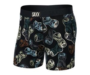 Saxx Underwear Co. Boxer da Uomo Vibe Super Morbido, Friday Night Camo- Nero, Small