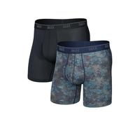 SAXX Underwear Co. Quest - Boxer da uomo a maglia ad asciugatura rapida, confezione da 2, Matrix Camo/Nero, S