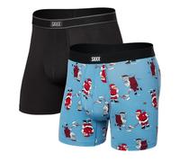 SAXX Underwear Co. Quest - Boxer da uomo in rete ad asciugatura rapida, con supporto per custodia integrata, alla moda, Naughty Vs Bello/Nero, X-Large