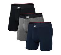 SAXX Underwear Co. Vibe Xtra - Boxer da uomo, confezione da 3 pezzi, con supporto integrato, Nero/Grigio Dk Hthr/Navy, X-Large