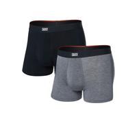 Saxx Underwear - Set da 2 boxer traspiranti e morbidi - Vibe Xtra Soft Comfort BB Fly 2pk Black/Dark Grey Heather per Uomo - Taglia S - Grigio