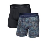 Saxx Underwear - Set da 2 boxer traspiranti - Quest Quick-Dry Mesh BB Fly 2pk Matrix Camo/Black per Uomo - Taglia XXL - Nero