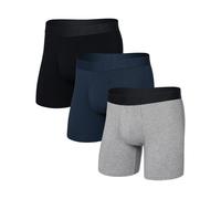 Saxx Underwear - Set da 3 boxer comodi - Droptemp Cooling Cotton BB Fly 3pk Dark Grey/Dark Ink/Black per Uomo in Cotone - Taglia XL