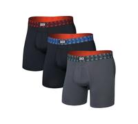 Saxx Underwear - Set da 3 boxer traspiranti - Multi-Sport Mesh BB 3pk Red/Mint/Blue Jagged WB per Uomo - Taglia S - Nero