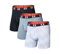 Saxx Underwear - Set da 3 boxer traspiranti - Multi-Sport Mesh BB Fly 3pk XXcellence/Tradewinds/Black per Uomo - Taglia L