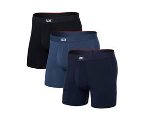 Saxx Underwear - Set da 3 boxer traspiranti - Vibe Xtra Soft Comfort BB Fly 3pk Dark Denim/Navy/Black - Taglia XL