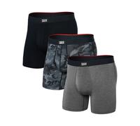 Saxx Underwear - Set da 3 boxer traspiranti - Vibe Xtra Soft Comfort BB Fly 3pk Wood Camo/Grey Heather/Black per Uomo - Taglia S