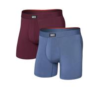 Saxx Underwear - Set di 2 boxer traspiranti - Vibe Xtra BB Fly 2pk Maroon/Washed Indigo per Uomo - Taglia M - Bordeaux