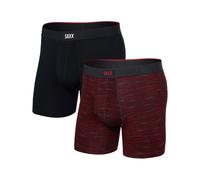 Saxx Underwear - Set di 2 boxer traspiranti - Vibe Xtra BB Fly 2pk - Spacedye Stripe/Black per Uomo - Taglia XL - rosso rosso XL