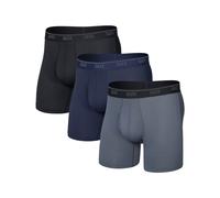 Saxx Underwear - Set di 3 boxer traspiranti - Quest Quick-Dry Mesh BB Fly 3pk - Slate/Anchor Teal/Black per Uomo - Taglia L - Grigio