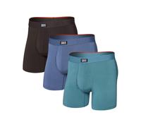 Saxx Underwear - Set di 3 boxer traspiranti - Vibe Xtra BB Fly 3pk Seascape/Indigo/DK Choco per Uomo - Taglia M - Blu