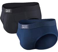 SAXX Underwear - Slip da uomo Ultra - Slip da uomo con supporto integrato BallPark - Confezione da 2, confezione da 2, nero/blu marino., Small