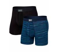 Saxx Underwear - Vibe Super Soft Boxer Brief - Vibe Super Soft Boxer Brief 2Pk Surge Spacedye / Navy per Uomo - Taglia S - Blu navy Blu navy S
