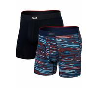 Saxx Underwear - Vibe Xtra Boxer Brief Fly - Vibe Xtra Boxer Brief Fly 2Pk Rough Terrain / Black per Uomo - Taglia M - Nero Nero M